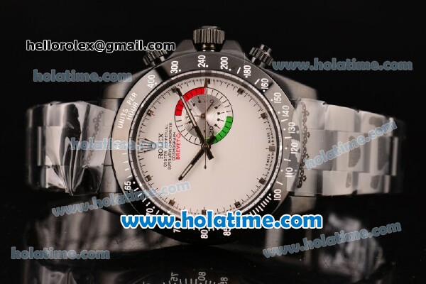 Rolex Daytona Brevet Asia ST16 Automatic with 3@Sec Full PVD with White Dial and Silver Markers - Click Image to Close